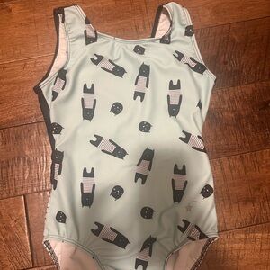 Cute Cat Print Gymnastics Leotard